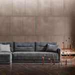 Kampinė sofa su miegamu mechanizmu Clock